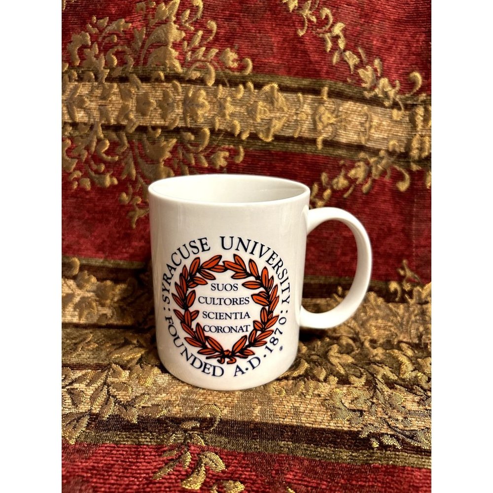 NEW NOS Vintage Syracuse University Coffee cup Tea mug Silver Phoenix Linyi